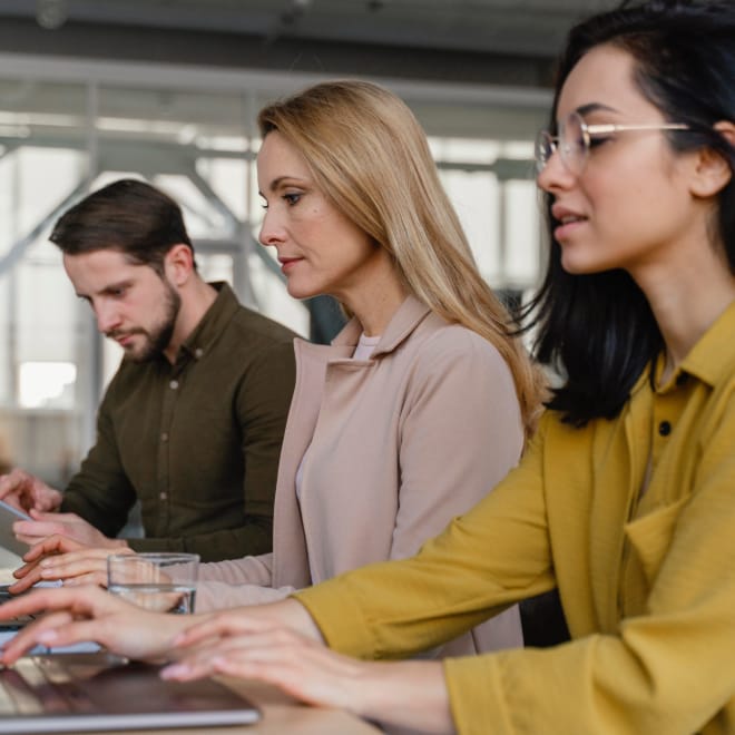 business people working project together 2