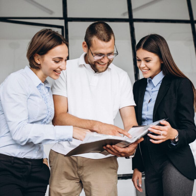 group people working out business plan office 4