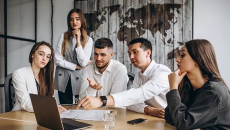 group people working out business plan office 1303 15866 2