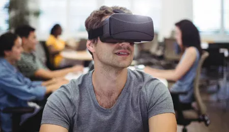 Red Hat OpenShift 17 man using virtual reality headset 2